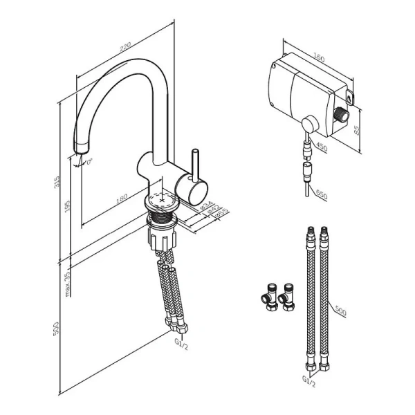 Смеситель для кухни Am.Pm Like S хром F8007900