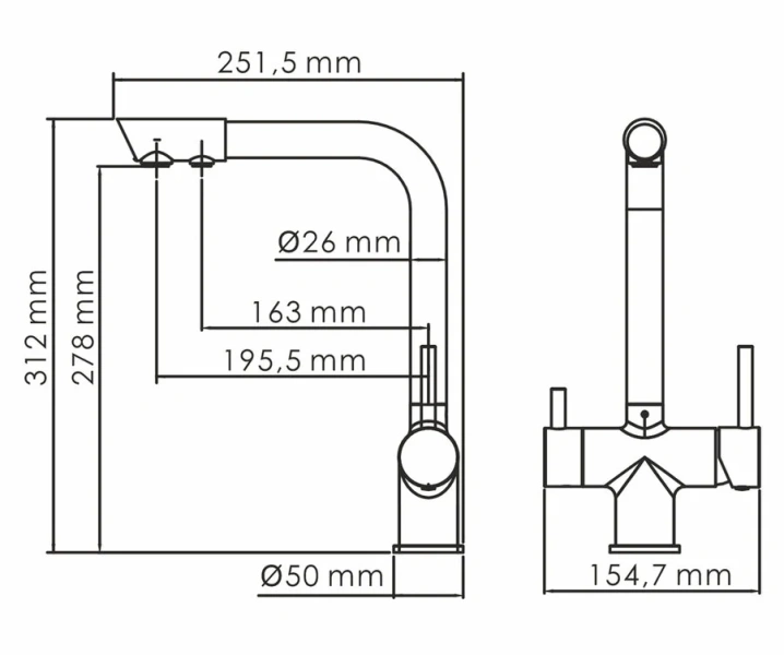 Смеситель для кухни WasserKRAFT черный матовый A8367