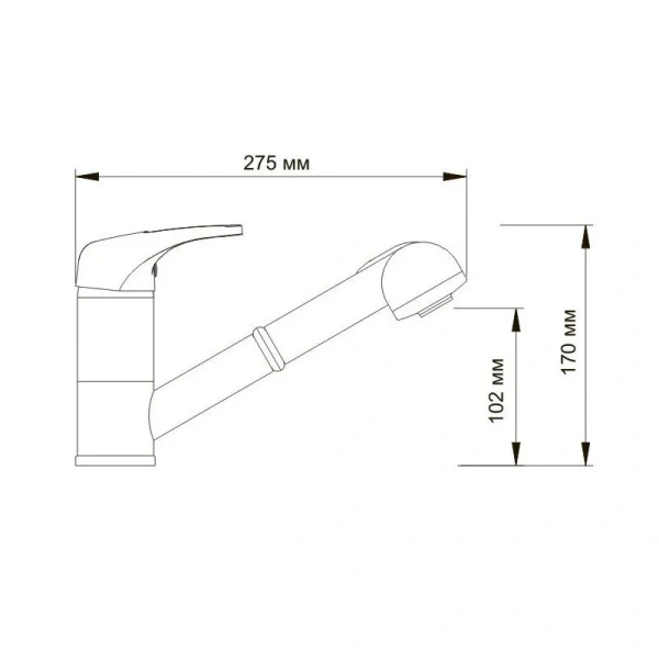 Смеситель для кухни WasserKRAFT Oder хром, с выдвижным изливом 6365